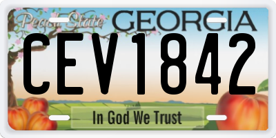 GA license plate CEV1842
