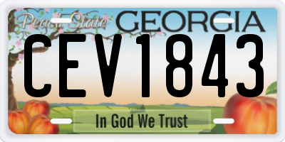 GA license plate CEV1843