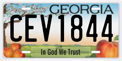GA license plate CEV1844