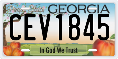 GA license plate CEV1845