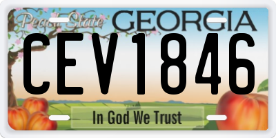 GA license plate CEV1846