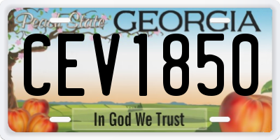 GA license plate CEV1850