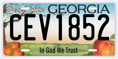 GA license plate CEV1852