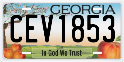 GA license plate CEV1853