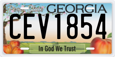 GA license plate CEV1854