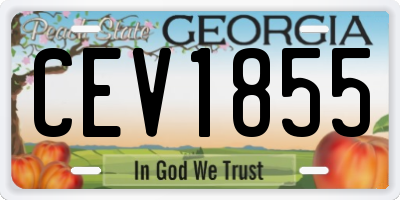 GA license plate CEV1855