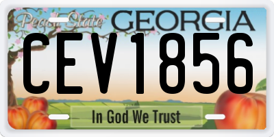 GA license plate CEV1856