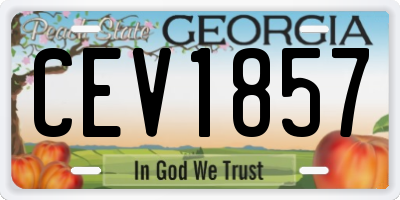 GA license plate CEV1857