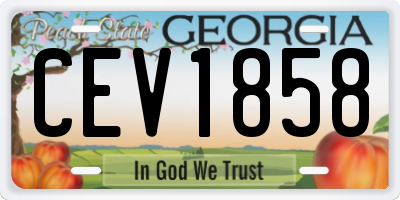 GA license plate CEV1858