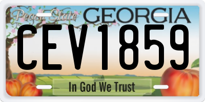 GA license plate CEV1859