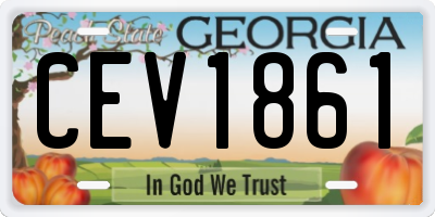 GA license plate CEV1861