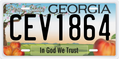 GA license plate CEV1864