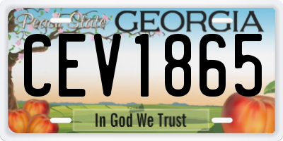 GA license plate CEV1865