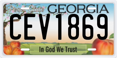 GA license plate CEV1869