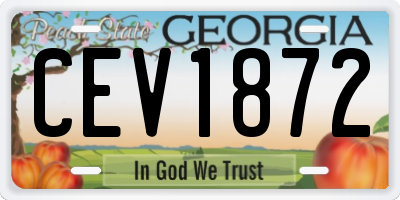 GA license plate CEV1872