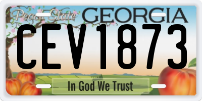 GA license plate CEV1873