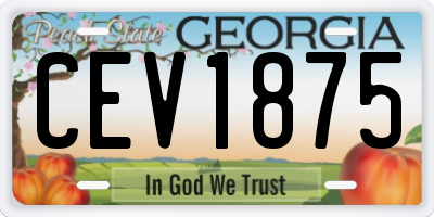 GA license plate CEV1875
