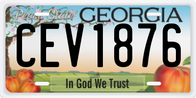 GA license plate CEV1876