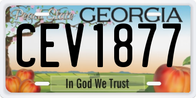 GA license plate CEV1877