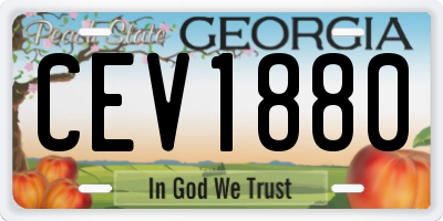 GA license plate CEV1880