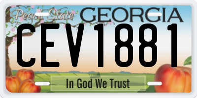 GA license plate CEV1881