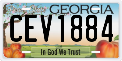 GA license plate CEV1884