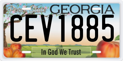 GA license plate CEV1885