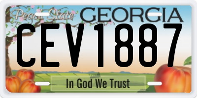 GA license plate CEV1887