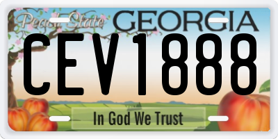 GA license plate CEV1888