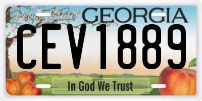 GA license plate CEV1889