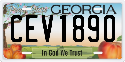 GA license plate CEV1890