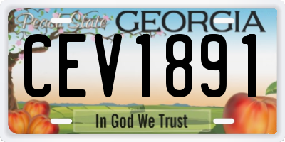 GA license plate CEV1891