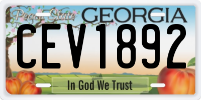 GA license plate CEV1892
