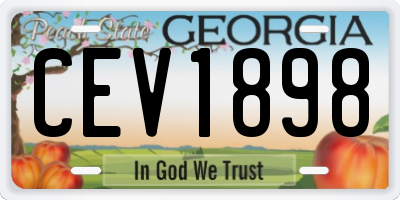 GA license plate CEV1898