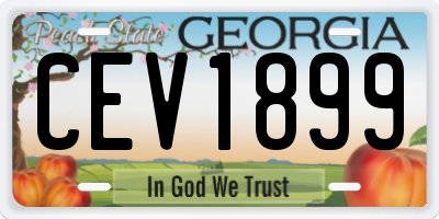 GA license plate CEV1899