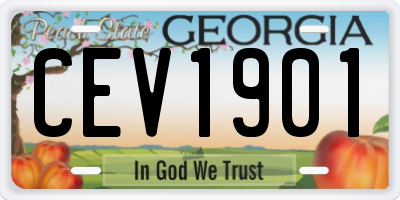GA license plate CEV1901