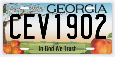 GA license plate CEV1902