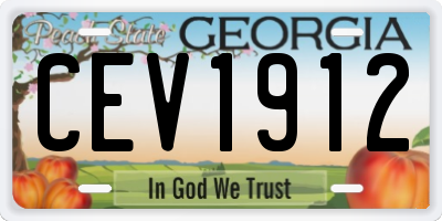 GA license plate CEV1912