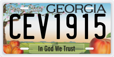 GA license plate CEV1915
