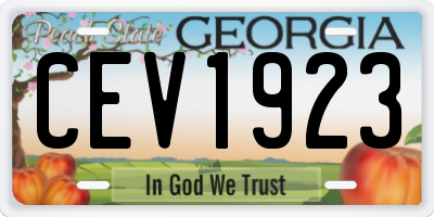 GA license plate CEV1923