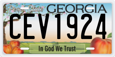 GA license plate CEV1924