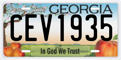 GA license plate CEV1935