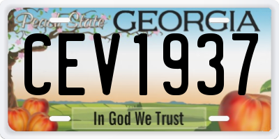 GA license plate CEV1937