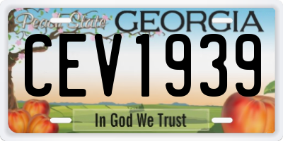 GA license plate CEV1939