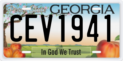 GA license plate CEV1941