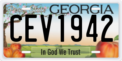 GA license plate CEV1942
