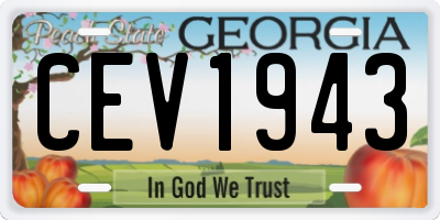 GA license plate CEV1943