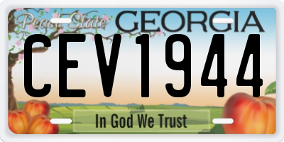 GA license plate CEV1944