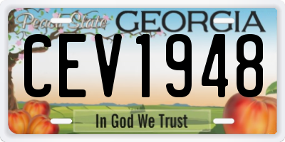 GA license plate CEV1948