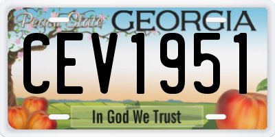GA license plate CEV1951